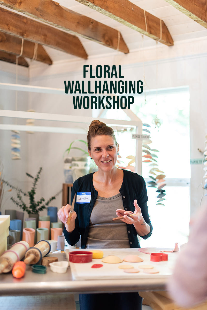 Floral Wall Hanging Workshop - create a custom wall hanging using our signature colorful stoneware!